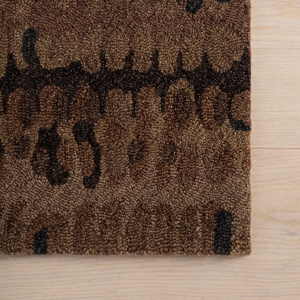 Abstract Hooked Wool Area Rug