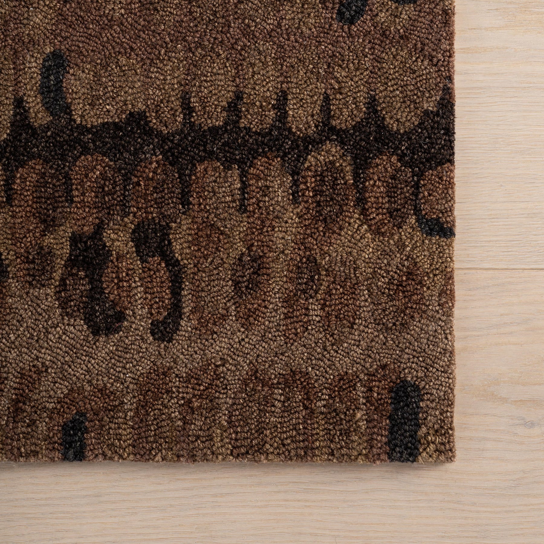 Abstract Hooked Wool Area Rug