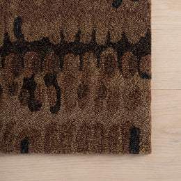 Abstract Hooked Wool Area Rug