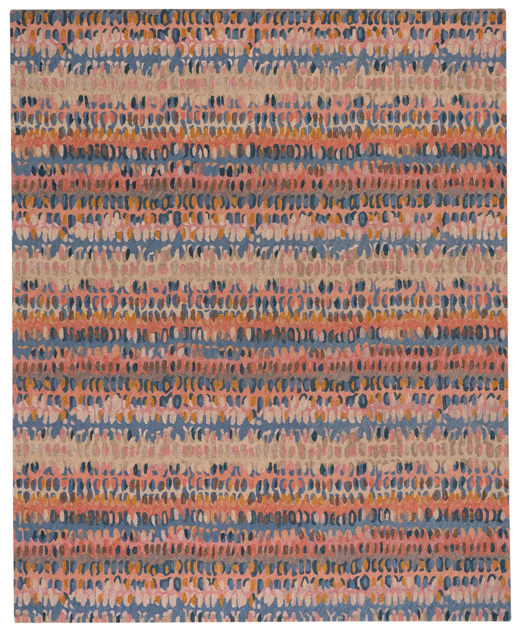 Abstract Hooked Wool Area Rug