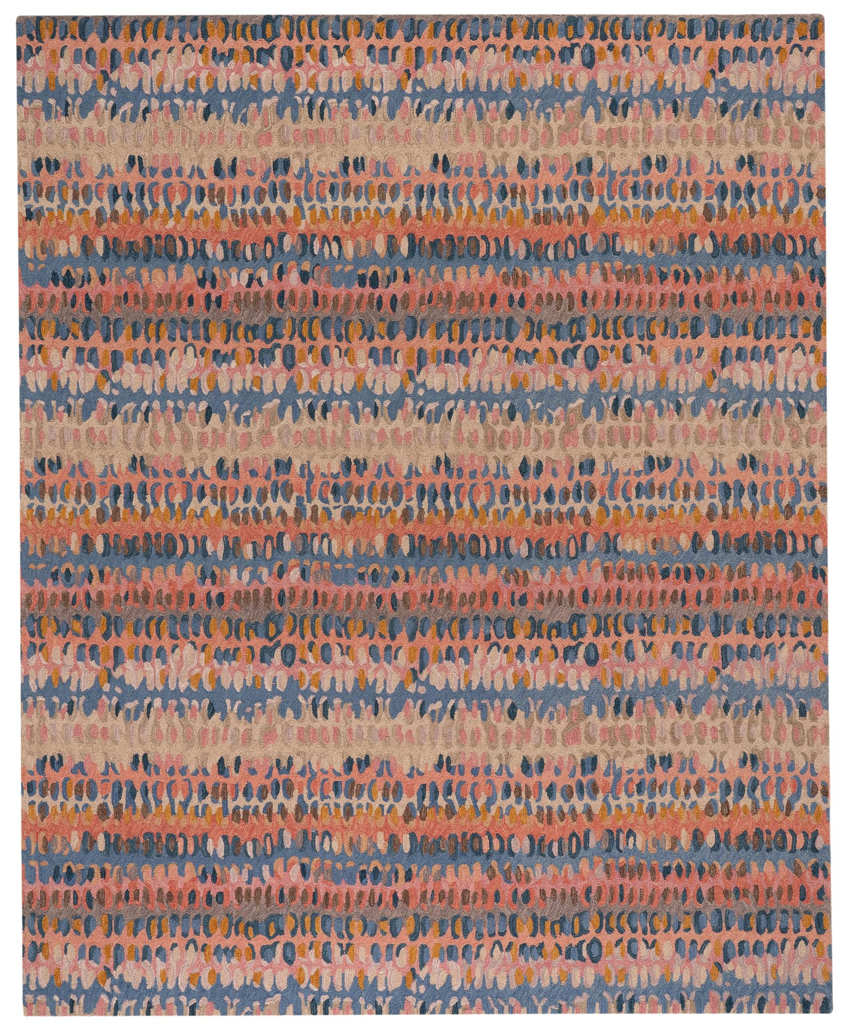 Abstract Hooked Wool Area Rug