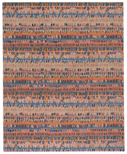 Abstract Hooked Wool Area Rug