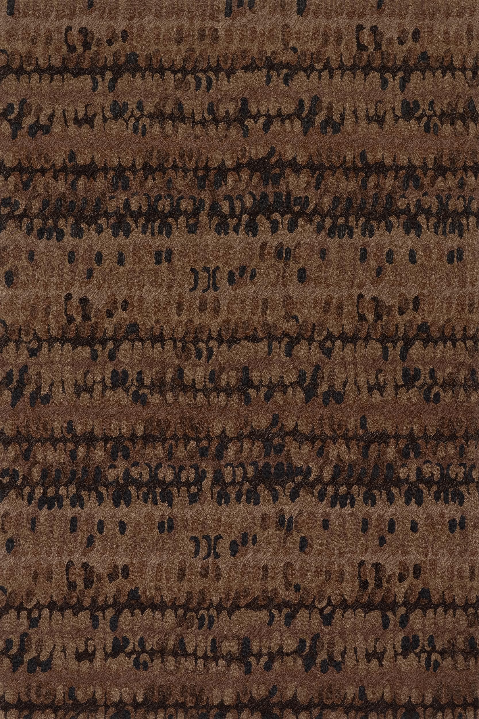 Abstract Hooked Wool Area Rug
