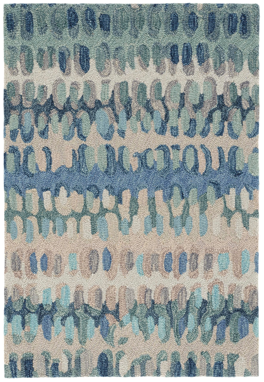 Abstract Hooked Wool Area Rug