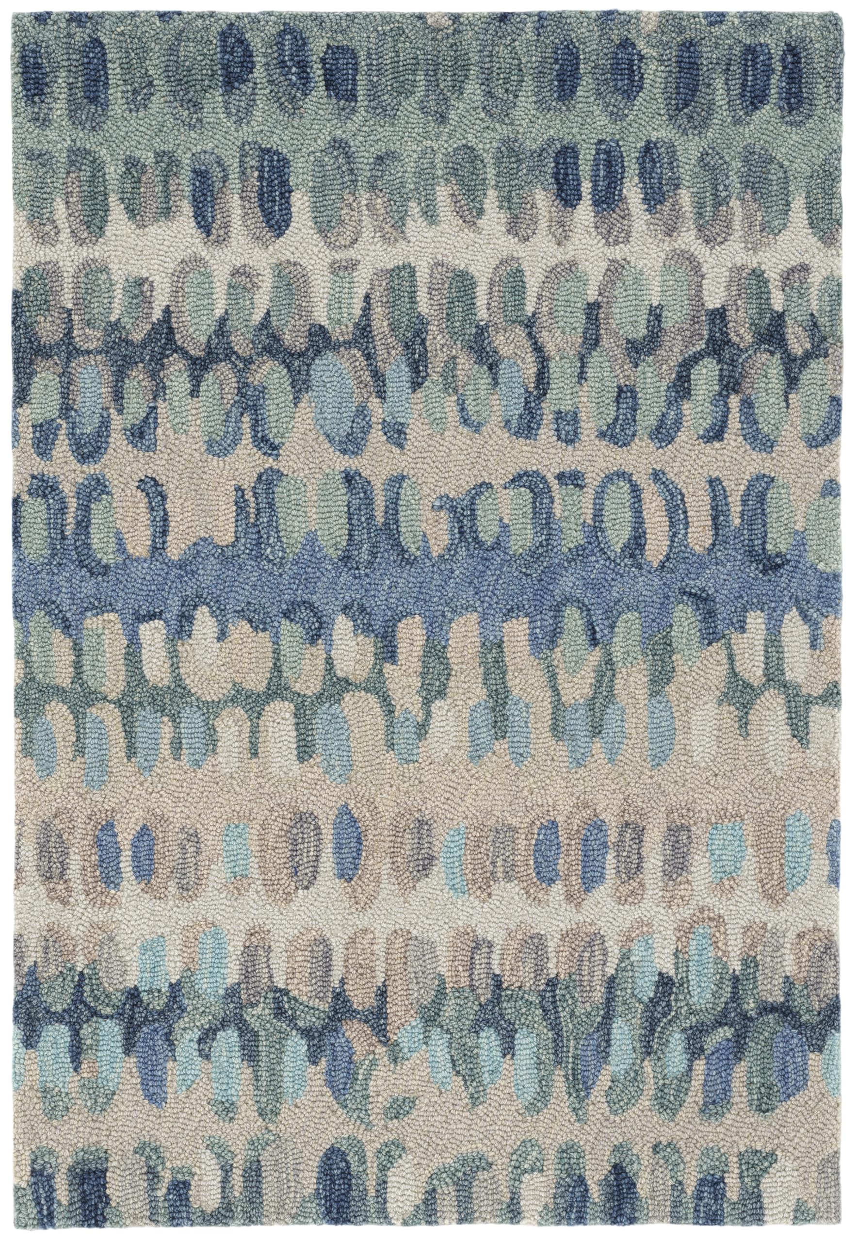 Abstract Hooked Wool Area Rug