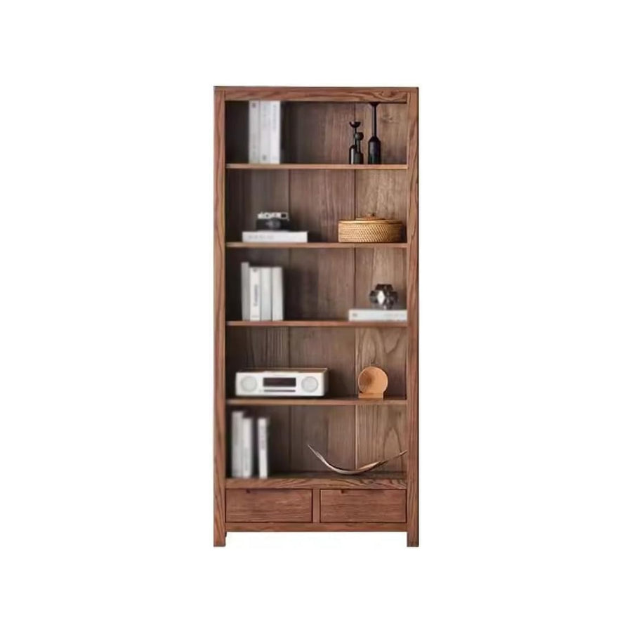 Retro Oak Bookcase Display Cabinet